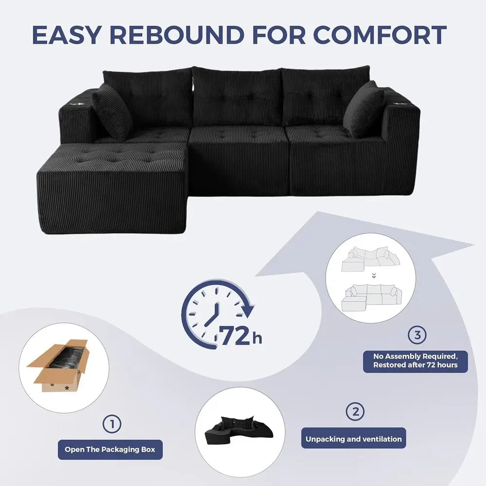 Cozy Cloud Sectional Sofa Couch