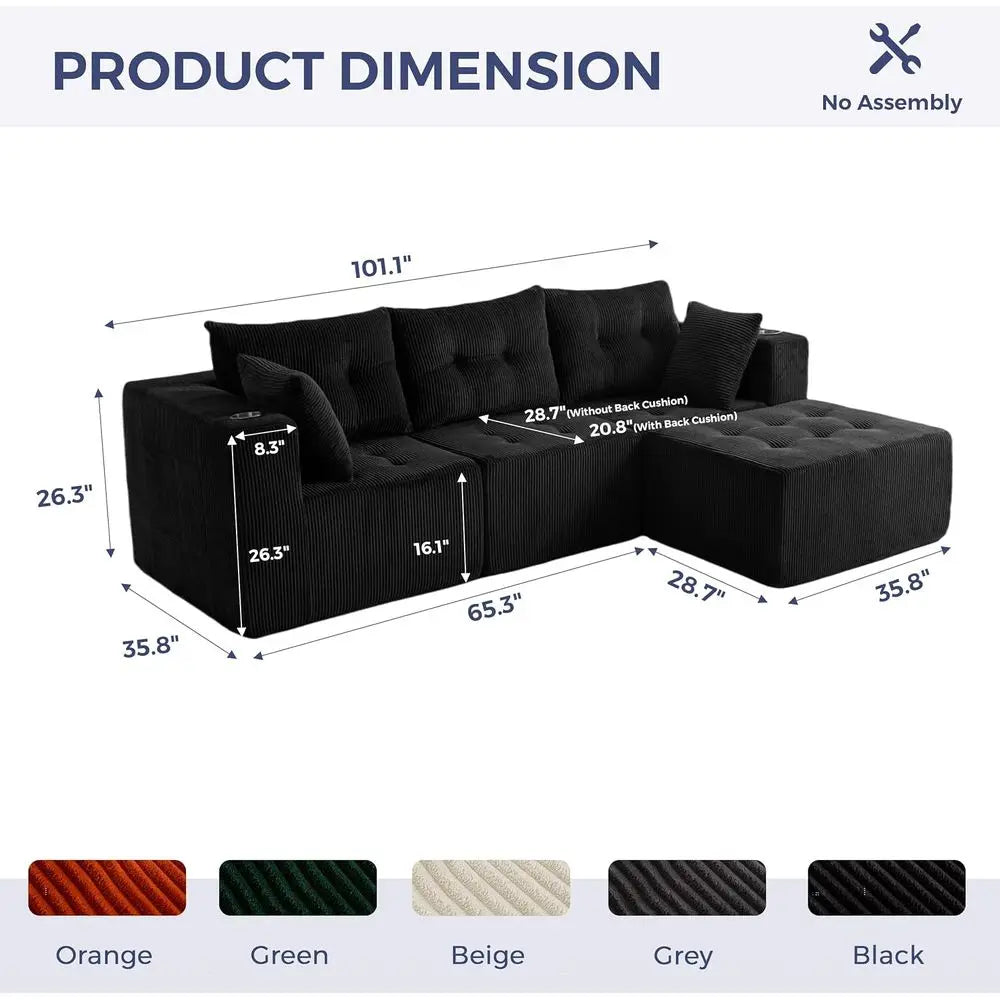 Cozy Cloud Sectional Sofa Couch