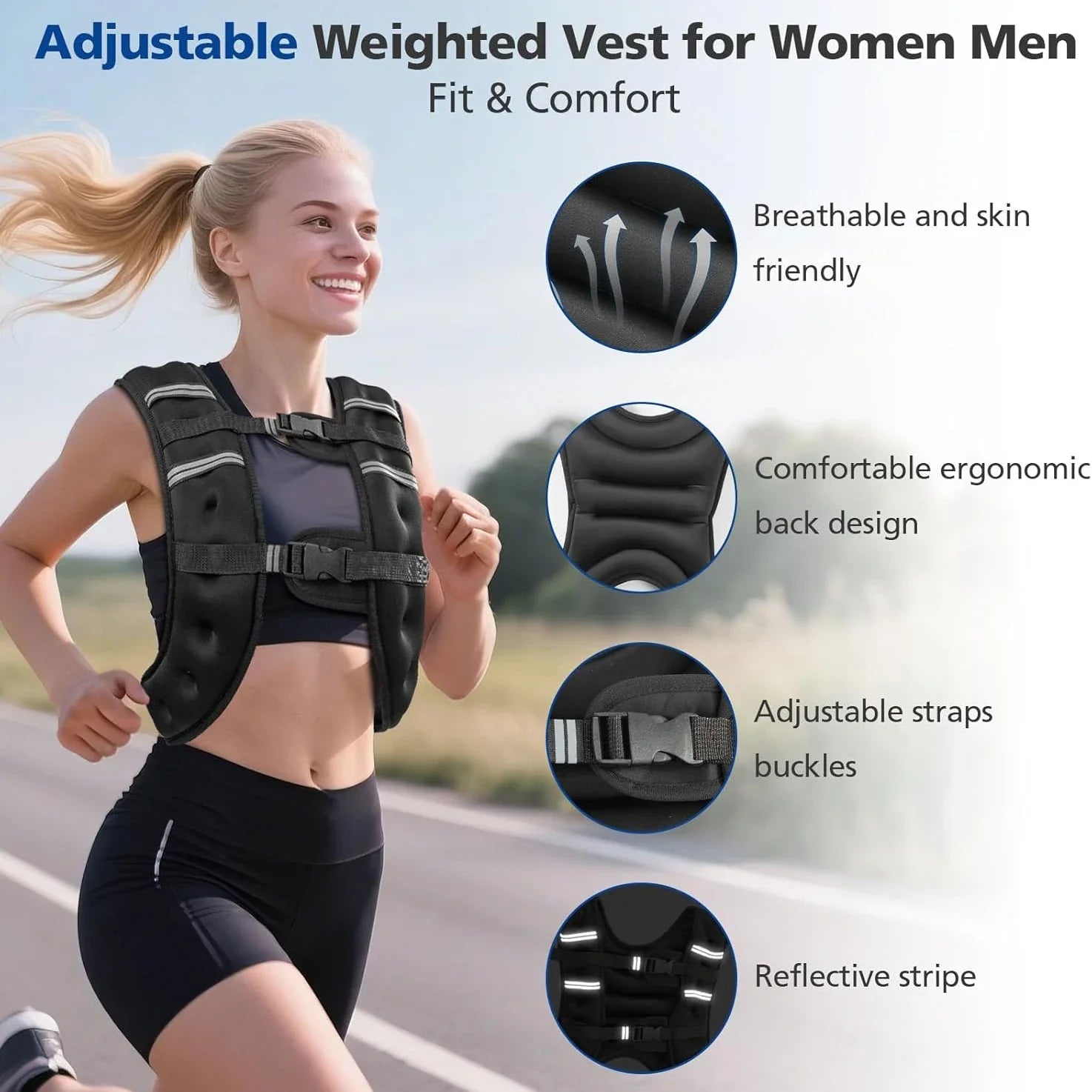 Adjustable Reflective Fitness Vest